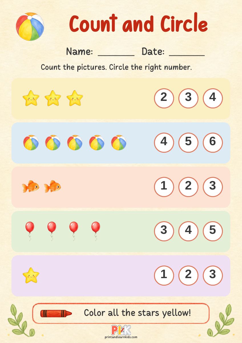 Count and Circle worksheet preview