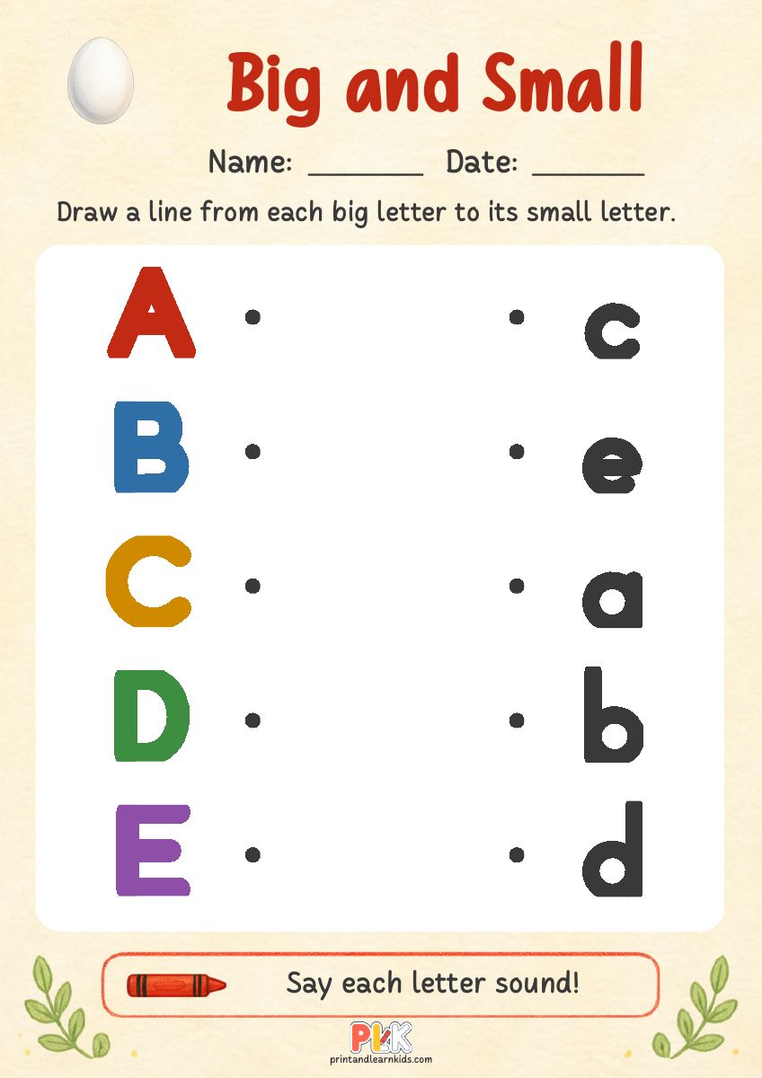 Big and Small Letters worksheet preview