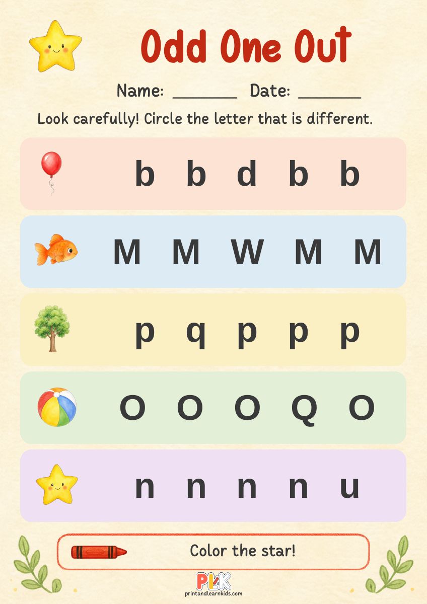 Odd One Out worksheet preview