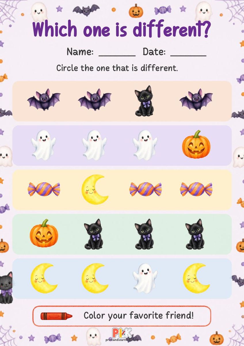 Which One is Different? worksheet preview