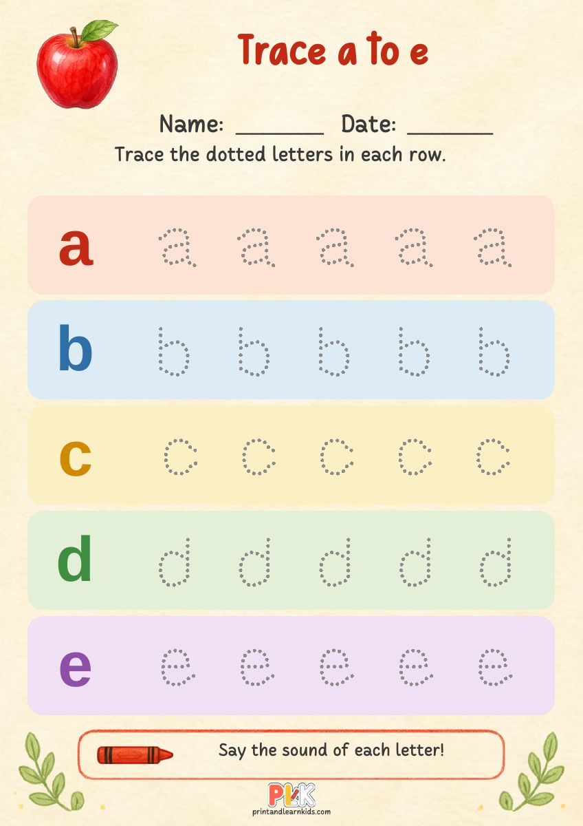 Trace a to e worksheet preview