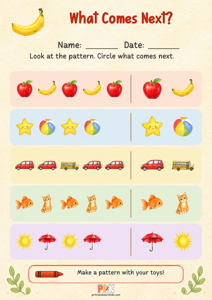 What Comes Next? worksheet preview