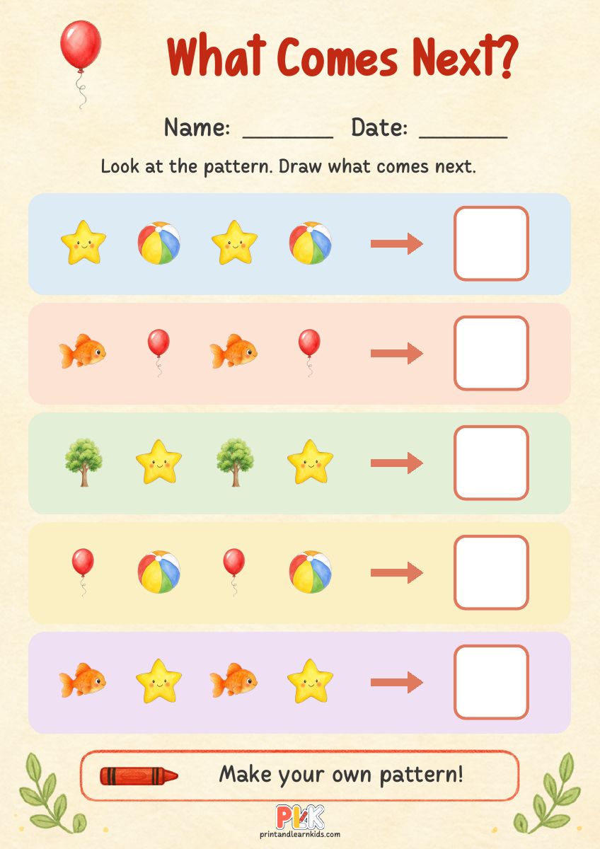 What Comes Next? worksheet preview