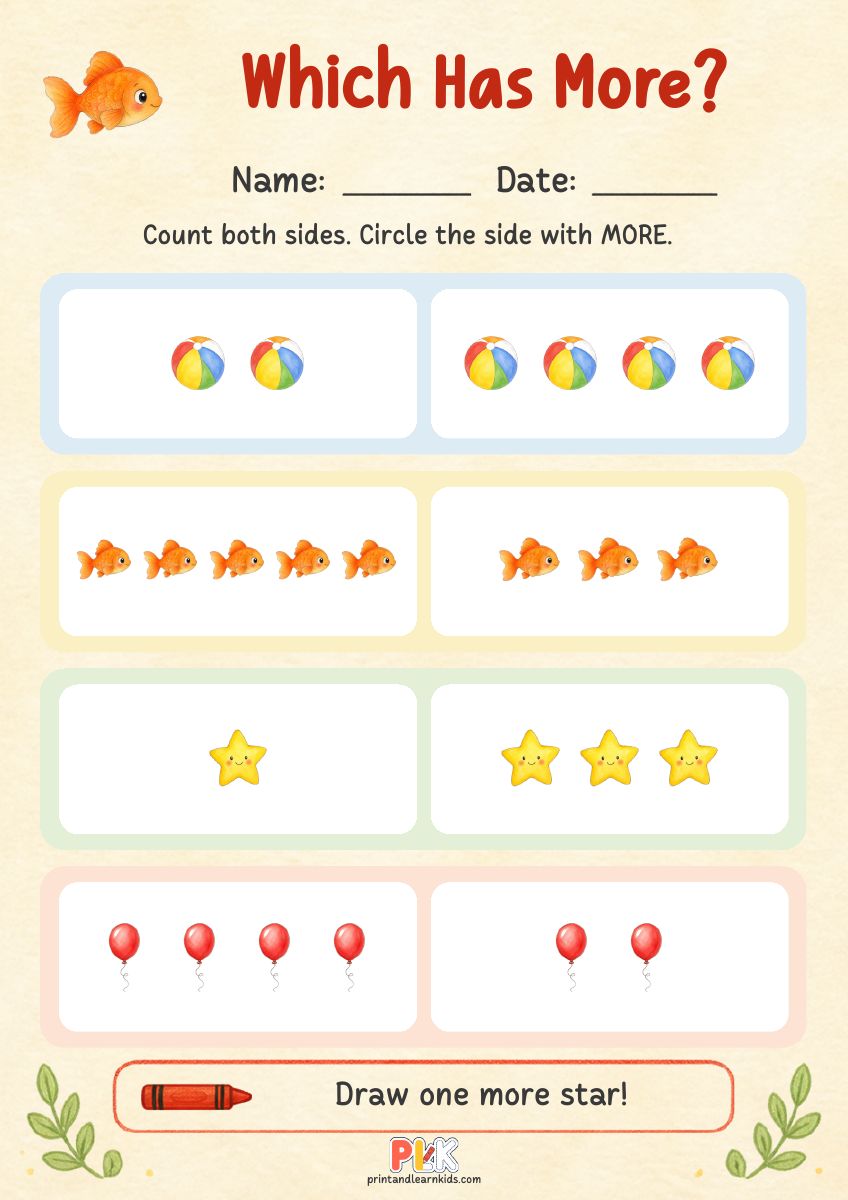 Which Has More? worksheet preview